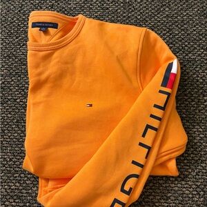 Tommy Hilfiger Men's Bright Orange Crewneck Sweater